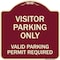 Signmission Parking Area Visitors Parking Valid Parking Permit Required Aluminum Sign, 18" x 18", BU-1818-23470 A-DES-BU-1818-23470 - alternate 1